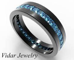 Men Black Gold Ring His Anniversary Ring Black Band For Him Etsy Black Gold Ring Black Gold Jewelry Aquamarine Wedding Band