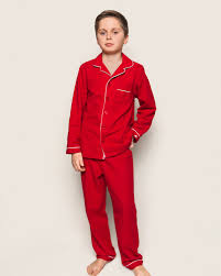 Petite Plume Kid's Flannel Pajama Set in Red 12/18 Months