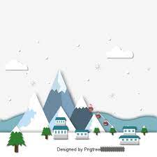 Vector Winter Snow Mountain Scenery Decoration Elements Cartoon Flat Cute Png And Vector With Transparent Background For Free Download Snow Vector Snow Mountain Winter Snow