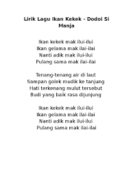 Posted by voo chai ha at 7:53 am. Lirik Lagu Ikan Kekek