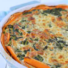 Sweet Potato Crusted Spinach Quiche Recipe Yummly Recipe Vegetarian Thanksgiving Recipes Quiche Recipes Healthy Recipes