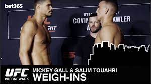 Salim touahri (born september 28, 1989) is a polish mixed martial artist who competed in the welterweight division of the ultimate fighting championship (ufc). Mickey Gall Salim Touahri Weigh In Face Off Ufcnewark Youtube