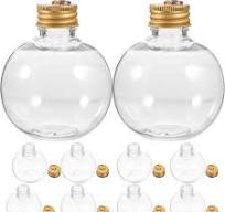 Christmas Drink Balls, 150ml Clear Ornament Balls 10pcs Fillable Booze Ball  Christmas Tree Ornament Water Bottle Bulb (Golden 150ML)