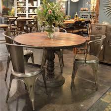 Gate legged dining tables have been around for a long time now, and they still provide a good answer for small homes that lack an area in which to set up a long table permanently. Industrial Round Table And Chairs Off 63