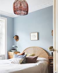 Vintage Rattan And Sky Blue Blue Walls Living Room Light Blue Rooms Blue Bedroom Walls