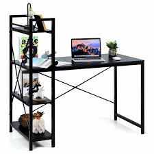 Costway 47 5 Computer Desk Writing Desk Study Table Workstation With 4 Tier Shelves Walmart Com In 2020 4 Tier Shelf Study Table Desk
