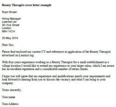 beautician cover letter