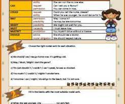 First, in the exercise on the left, choose the correct modal verb in the present tense, in order to construct a text that makes sense. Modal Verbs Worksheet
