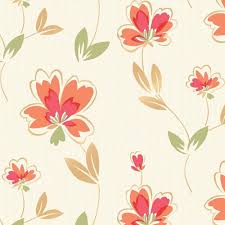 Whether you are looking for a vintage botanical print or a modern mural wallpaper, our floral wallpapers will add colour and movement to your walls. Fresh Floral Wallpaper Cream Orange Green M0776 Wallpaper From I Love Wallpaper Uk