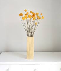 Craspedia In Blonde Wood Etsy Blonde Wood Craspedia Wood Vase