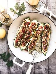 Jul 27, 2020 · zucchini boats stuffed with turkey sausage, tomatoes, herbs, panko and two types of cheese! Stuffed Zucchini Boats With Pine Nut Salsa The View From Great Island