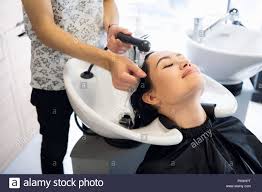 hairdresser salon. beautiful brunette