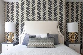 1066 x 1559 jpeg 357 кб. Black And Tan Feathers Wallpaper On Bedroom Accent Wall Contemporary Bedroom