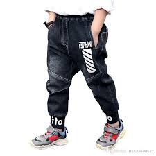 New Autumn Children Cotton Pants Boys Letter Jeans Kids Winter Thickened Stylish Trousers Pencil Pants Baby Clothing Erkek Kot Pantolon Erkek Kot Pantolon