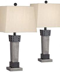 Slant linen charcoal empire lamp shade Farmhouse Lamps Rustic Lamps Farmhouse Goals