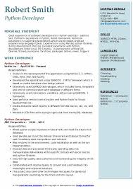 This is one of the most common curricula, and at trusty. Python Developer Resume Samples Qwikresume