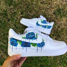 Blue Rose Cluster The Custom Movement In 2020 White Nike Shoes Personalized Shoes Nike Air Shoes
