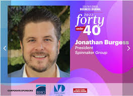 We are proud to announce that our President, Jonathan Burgess , has been  recognized in the South Florida Business Journal 's "Forty Under 40"  Congratulations Jonathan! You are an inspiring leader to