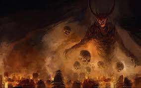 Damaged city destroy environment broken buildings and road destruction collapsed world vector cartoon background war zone. Fire Demons Horns Destruction Destroyed Cities Burning Wallpaper 122379