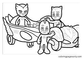 Sections show more follow today thinking about purchasing a new car? Pj Masks In Their Cars Coloring Pages Pj Masks Coloring Pages Coloring Pages For Kids And Adults
