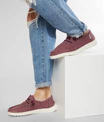 Hey dude men's wally stretch casual shoes blue. Hey Dude Wendy Stretch Shoe Women S Shoes In Burgundy Buckle