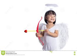 Asian Chinese Little Cupid with Bow and Arrow Stock Photo - Image of  background, heaven: 80596590