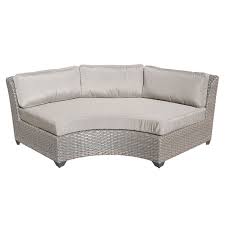In modern curved outdoor sofa sets view photo 5 of 26. Afuera Living Curved Armless Outdoor Wicker Patio Sofa In Beige Al 5492 1770404