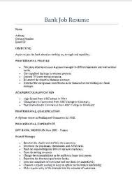 Resume objectives for the banking industry can have several different formats. Best Sample Resume For Bank Job Pdf Online Trendzs
