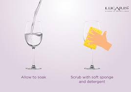All of the white stain residue will be gone from your crystal decanter; Properly Maintaining Crystal Wine Glasses Lucaris Crsytal