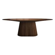 The most common oval pedestal table material is ceramic. Modloft Sullivan Modern Classic Walnut Brown Wood Oval Dining Table 41 D 50 D Kathy Kuo Home