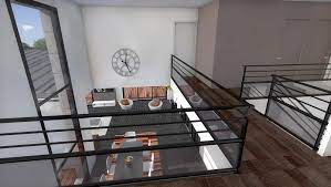 Maison avec vide sur salon. Vide Sur Sejour Et Deplafonne Pour Une Maison Moderne Depreux Construction