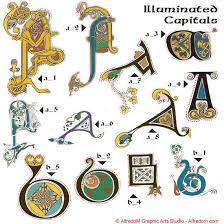 Celtic Illuminated Manuscripts Vol 1 Book Of Kells Letters 160 Illuminated Irish Celtic Initials Letters Book Of Kells Celtic Fonts Illustrated Manuscript