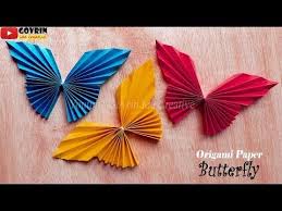 Cute Easy Butterfly Diy Cara Mudah Membuat Kupu Kupu Origami Hiasan Dinding Kupu Kupu Youtube Origami Kupu Kupu Hiasan