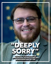 Vermont state Sen. Sam Douglass submitted his formal resignation letter  this week, in which he apologized and detailed threats made against his  family. Full story here:  http://www.mynbc5.com/article/vermont-state-senator-formally-resigns-following  ...
