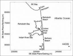 Map Of Delaware Coast Showing Indian River Inlet And