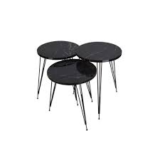 Crafted from a combination of these nightstands are everything! Side Tables 3 Mdf Round Black Marble Kadizi