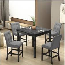 Browse our inventory of counter table sets today to find that perfect piece for your dining area. Moda Furnishings 5 Piece Counter Height Dining Set Wood Square Dining Room Table And Chairs Stools W Footrest 4 Upholstered High Back Ch