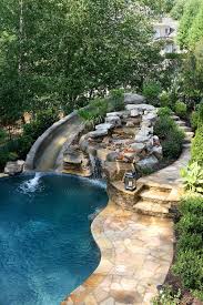 Pool With Slide Waterfall Grotto Cave Pool With Slide Waterfall Grotto Cave Cave Grotto Pool Slide W Hintergarten Kleiner Pool Design Naturschwimmbecken