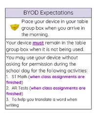 Bilingual Bring Your Own Device Expectations Anchor Chart Tpt