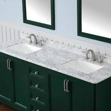 The undertones most commonly found in marble are blue and purple. Home Decorators Collection Sandon 72 In W X 22 In D Bath Vanity In Emerald Green With Marble Vanity Top In Carrara White With White Basin Sandon 72eg The Home Depot