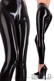 Women's Latex Leggings with Cameltoe Effect