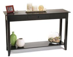 Heritage Black Wood Console Hall Table And Shelf For Entryway Black Console Table Sofa Table Design Diy Sofa Table