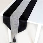 Black and silver table runner