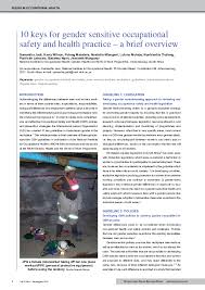 National institute of standards and technology nlb: Pdf 10 Keys For Gender Sensitive Occupational Safety And Health Practice A Brief Overview Puleng Matatiele Academia Edu