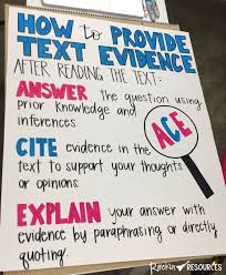 how to teach text evidence text evidence citing text