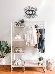 Metal garment rack home storage rack hanging clothing bar with multi wooden shelves 60 x 40. Amazonsmile Iris Usa Metal Garment Rack With Wood Shelves Black Dark Brown Pi B3 Home Kitchen Garment Racks White Clothing Rack Shelves In Bedroom