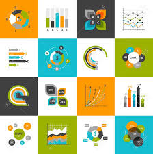 Different Types Of Business Charts And Infographs Icons Set Isolated
