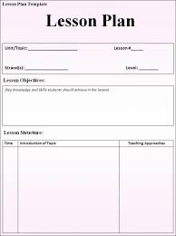 Lesson Plan Template Word Teacher Lesson Plans Template Preschool Lesson Plan Template Lesson Plan Format