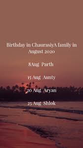 Check spelling or type a new query. Birthday In Chaurasiya Family In August 2020 8aug Nojoto