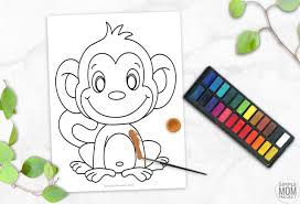 Find more baby monkey coloring page pictures from our search. Cute Baby Monkey Coloring Page For Kids Simple Mom Project